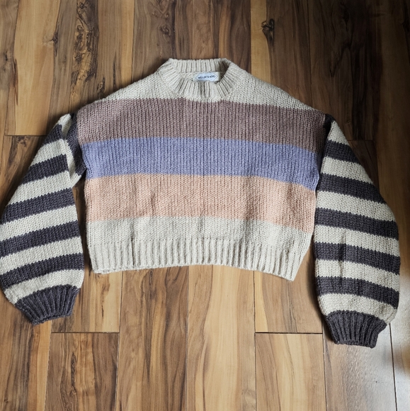 Willow & Wind Cropped Stripe Sweater - Picture 1 of 6